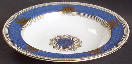 Columbia Powder Blue Rim (White Center) Rim Soup Bowl