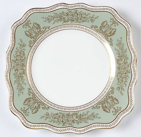 Columbia Sage Green Rim Square Salad Plate