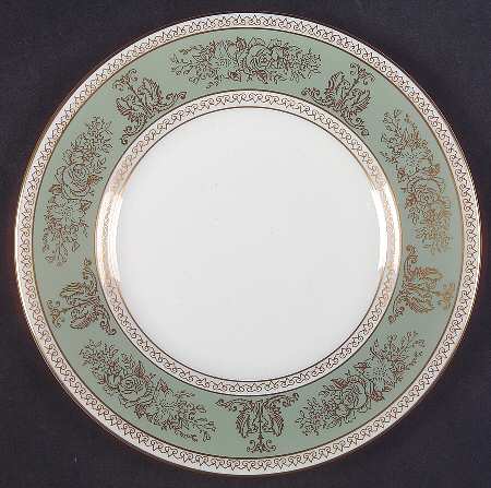 Columbia Sage Green Rim Dessert/Pie Plate by Wedgwood