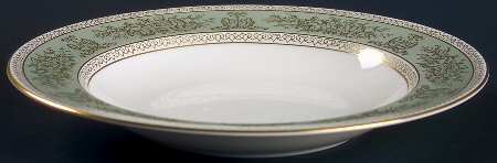 Columbia Sage Green Rim Rim Soup Bowl by Wedgwood