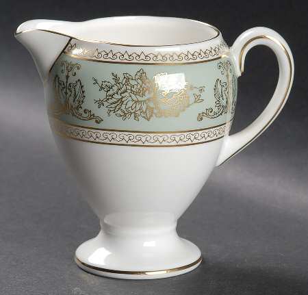 Columbia Sage Green Rim Globe Shape Creamer