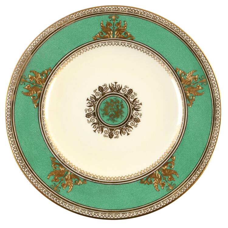 Columbia Powder Green Rim and Center Salad Plate