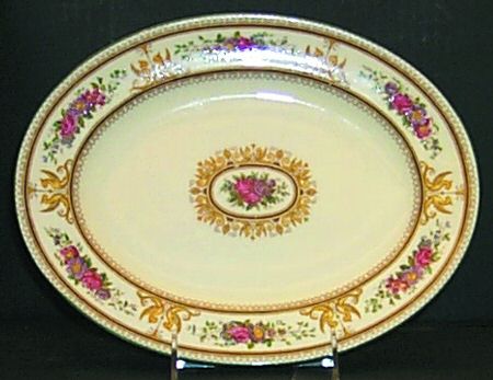 Columbia Ivory Body (Yellow Griffons) 11" Oval Serving Platter