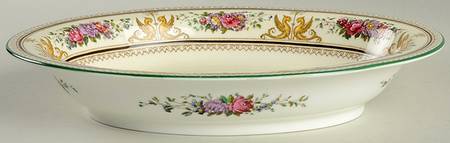 Columbia Ivory Body (Yellow Griffons) 9" Oval Vegetable Bowl