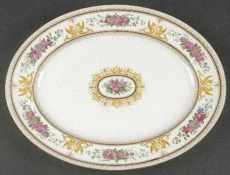 Columbia White (Gold Trim) 13" Oval Serving Platter