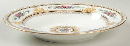 Columbia White (Gold Trim) Large Rim Soup Bowl