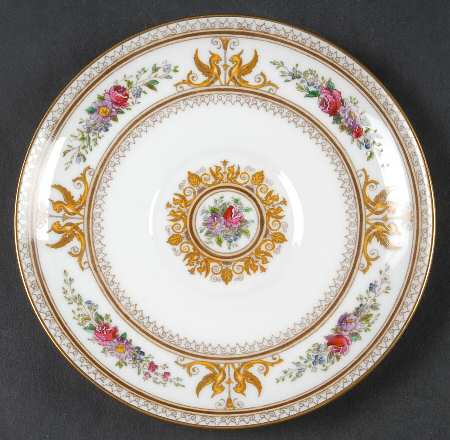 Columbia White (Gold Trim) Saucer for Peony Shape Footed Cup