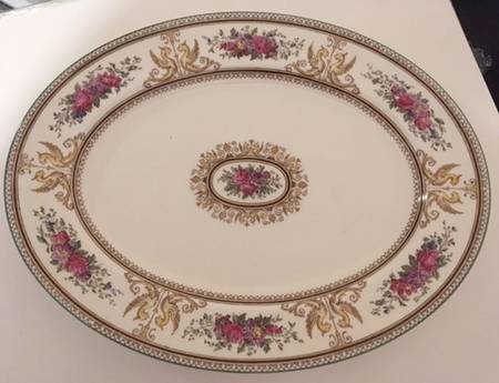 Columbia White (Gold Trim) 15" Oval Serving Platter