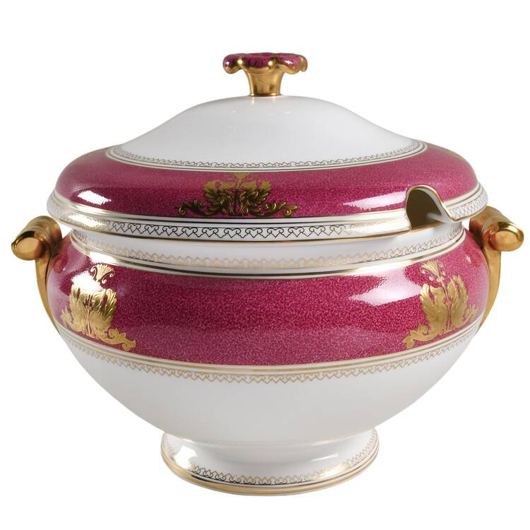 Columbia Powder Ruby (Rim and Center) Tureen &  Lid