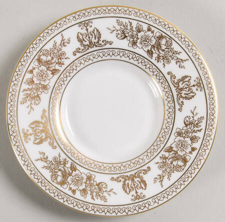 Columbia Gold (Gold Flowers, White Body) Saucer for Bond Shape Demitasse Cup