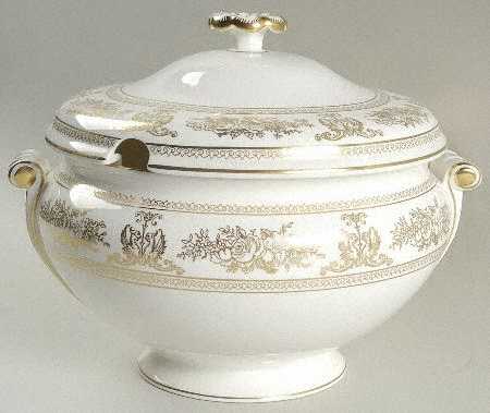 Columbia Gold (Gold Flowers, White Body) Tureen &  Lid