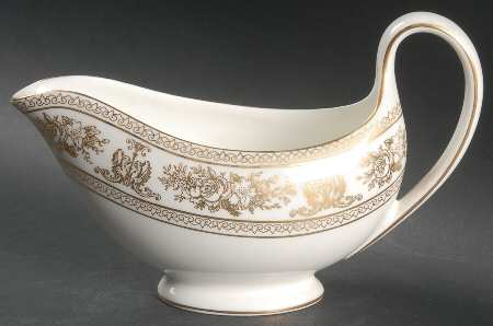 Columbia Gold (Gold Flowers, White Body) Gravy Boat