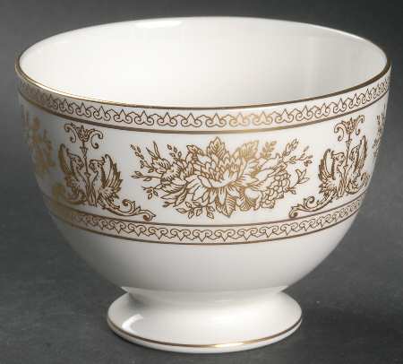 Columbia Gold (Gold Flowers, White Body) Open Sugar Bowl
