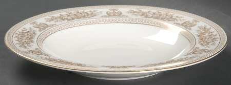 Columbia Gold (Gold Flowers, White Body) Large Rim Soup Bowl
