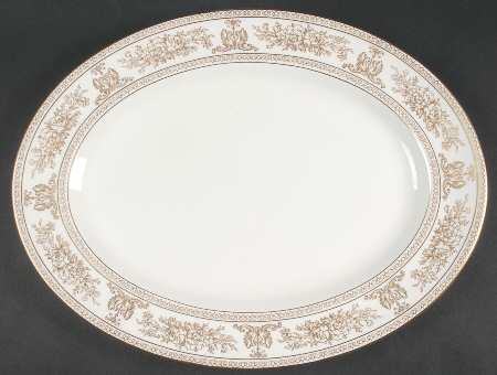 Columbia Gold (Gold Flowers, White Body) 15" Oval Serving Platter