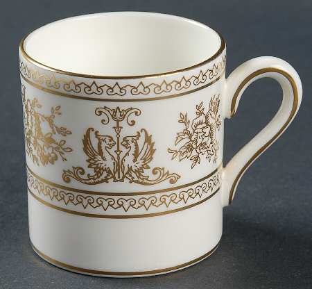 Columbia Gold (Gold Flowers, White Body) Bond Shape Demitasse Cup