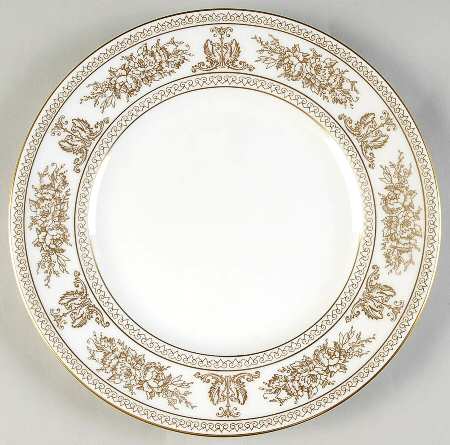 Columbia Gold (Gold Flowers, White Body) Luncheon Plate