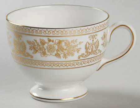 Columbia Gold (Gold Flowers, White Body) Leigh Shape Footed Cup