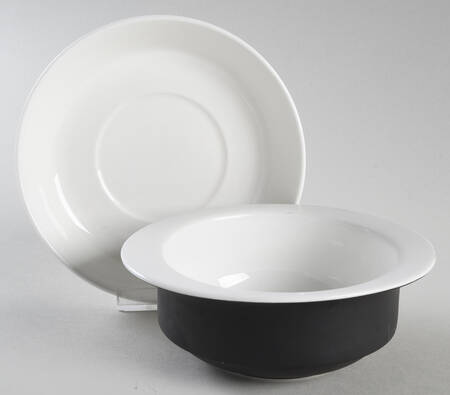 Contrast Flat Cream Soup Bowl & Saucer Set by Wedgwood