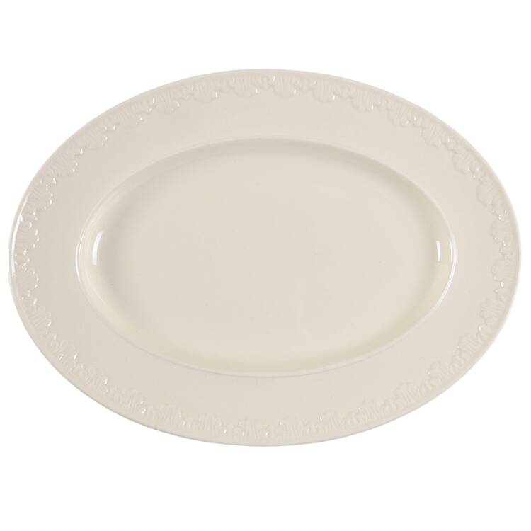 Corinthian Cream 11" Oval Serving Platter