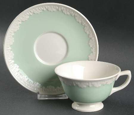 Corinthian Green Footed Cup & Saucer Set