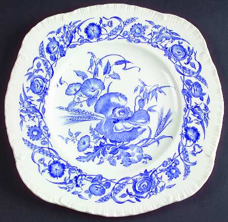 Cornflower Blue Square Luncheon Plate