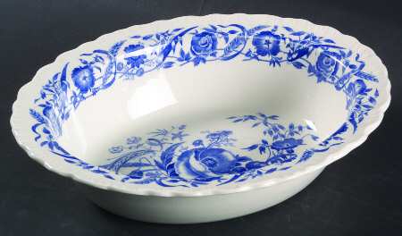 Cornflower Blue 10" Oval Vegetable Bowl