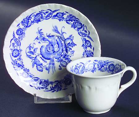Cornflower Blue Flat Demitasse Cup & Saucer Set