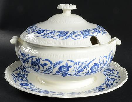 Cornflower Blue Tureen & Lid w/Underplate