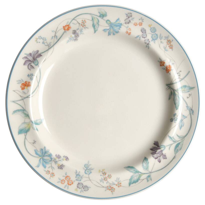Cornflower (Blue Trim, Smooth) Salad Plate
