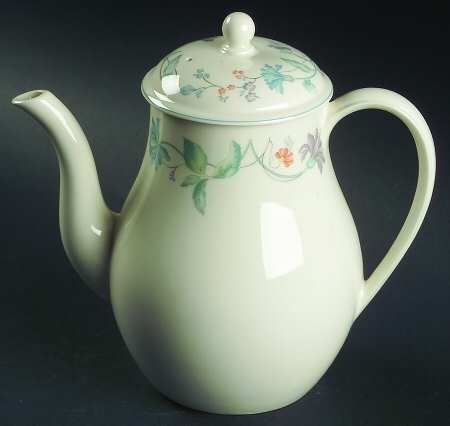 Cornflower (Blue Trim, Smooth) Coffee Pot & Lid