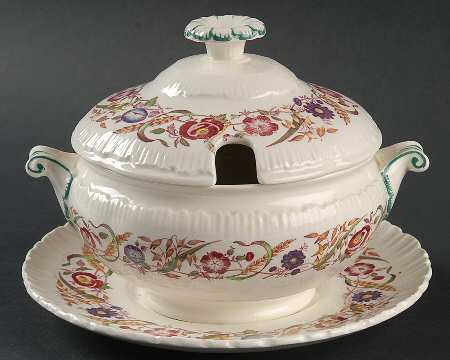 Cornflower Sauce Boat & Lid with Underplate