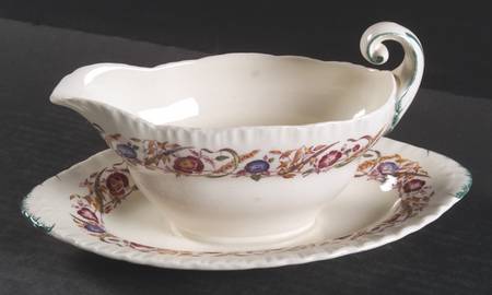 Cornflower Gravy Boat with Attached Underplate