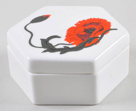 Cornpoppy (Susie Cooper) Hexagonal Box & Lid