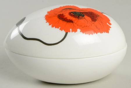 Cornpoppy (Susie Cooper) 4" Egg Box & Lid
