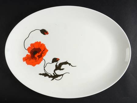 Cornpoppy (Susie Cooper) 14" Oval Serving Platter