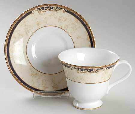 Cornucopia Victoria Shape Footed Cup & Saucer Set