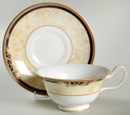 Cornucopia Peony Shape Footed Cup & Saucer Set
