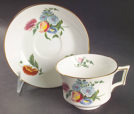 Colonial Sprays Footed Cup & Saucer Set