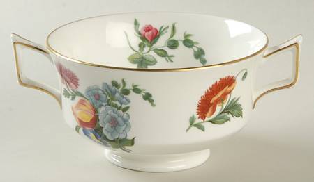 Colonial Sprays Footed Cream Soup Bowl