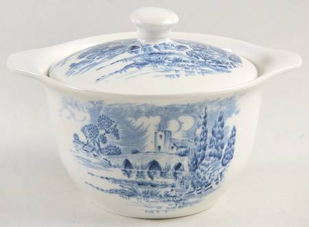 Countryside Blue Sugar Bowl & Lid