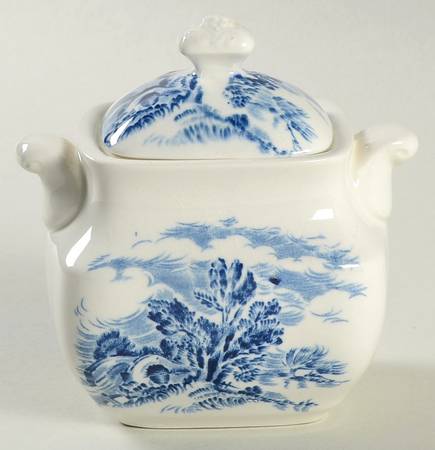 Countryside Blue Sugar Bowl & Lid