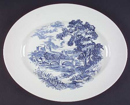 Countryside Blue 14" Oval Serving Platter by Wedgwood