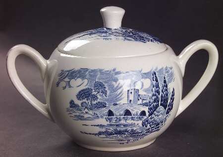 Countryside Blue Sugar Bowl & Lid by Wedgwood