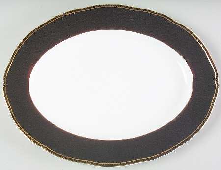 Crown Ebony 15" Oval Serving Platter