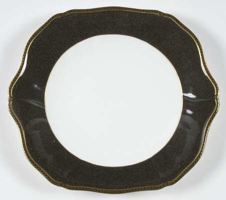 Crown Ebony Square Handled Cake Plate
