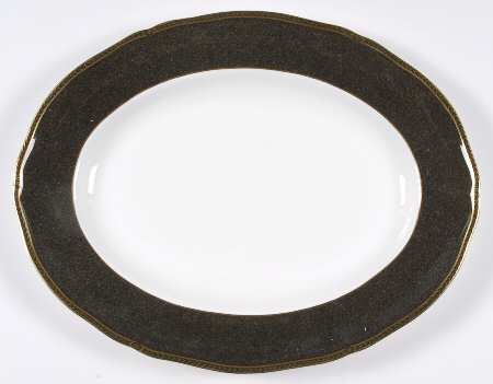 Crown Ebony 14" Oval Serving Platter