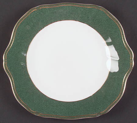 Crown Emerald Square Handled Cake Plate