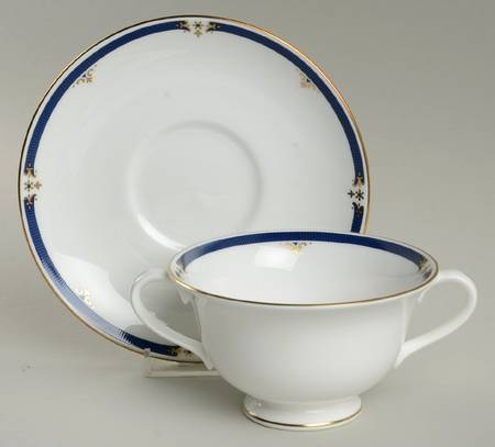 Crestwick Footed Cream Soup Bowl & Saucer Set