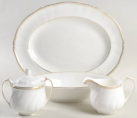 Crown Gold (England) 5 Piece Hostess Set